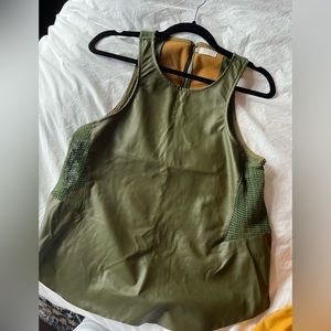 Tobi Olive Faux Leather Top